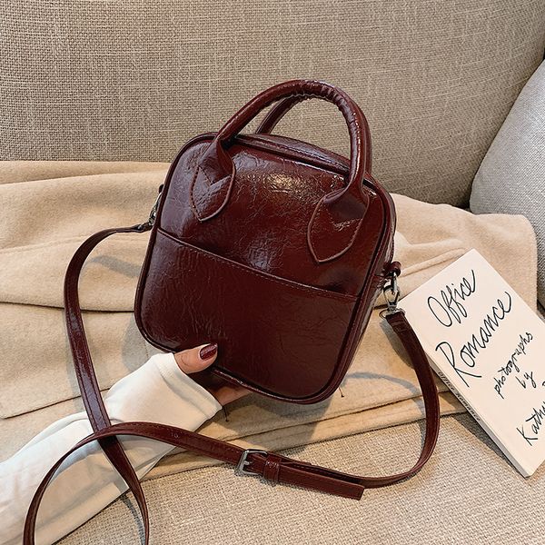 

retro pu leather solid color crossbody bags for women quality mini winter shoulder messenger bag travel handbags