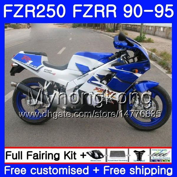 FZRR250 für Yamaha FZR-250 weiß blau heiß 1990 1991 1992 1993 1994 1995 250HM.23 FZR 250 FZR250R FZR 250R FZR250 90 91 92 93 94 95 Verkleidung