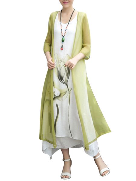 

платье досуг lotus печати twinset в longuette, White;black