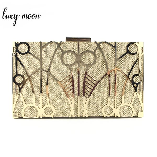 

fashion design hollow pattern women gold clutch bag wedding clutch purse and handbag elegant party banquet chain shoulder bag