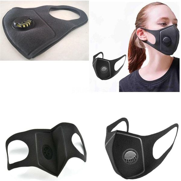 

dhl shipblack dustproof breathing valve metal face sponge mask washable reusable anti-dust fog pm2.5 masks filter shipping 8bvs