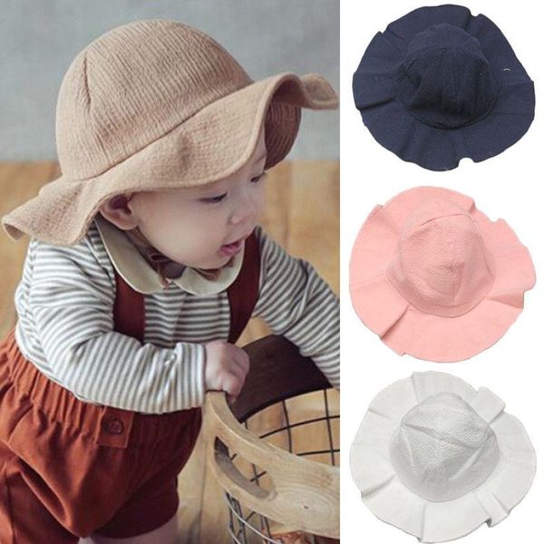 

toddler infant kids sun cap summer outdoor baby girls boys sun beach cotton hat toddler infant uzkry, Yellow