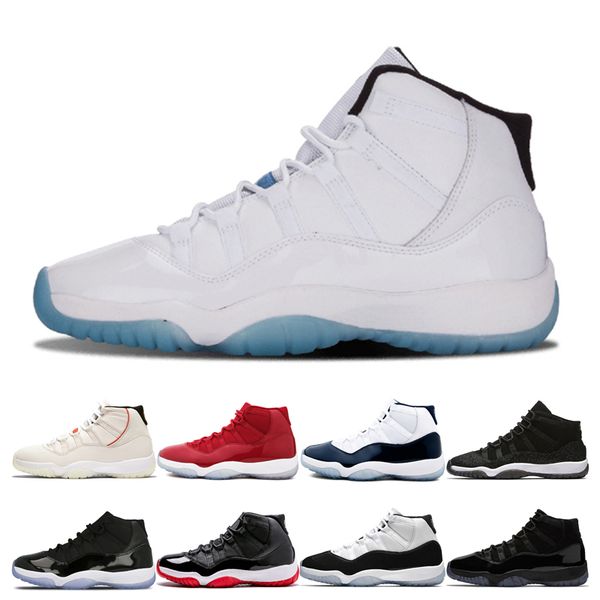 

Legend Blue 11s Platinum Tint Men Basketball Shoes Concord 45 Gym Red Bred Space Jams Cool Grey 11 mens women sports Sneakers trainers