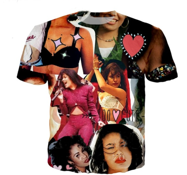 

2019 поп-певица селена квинтанилья модный дизайн футболка мужчины / женщины футболки с 3d печатью повседневная хип-хоп футболка уличная одеж, White;black