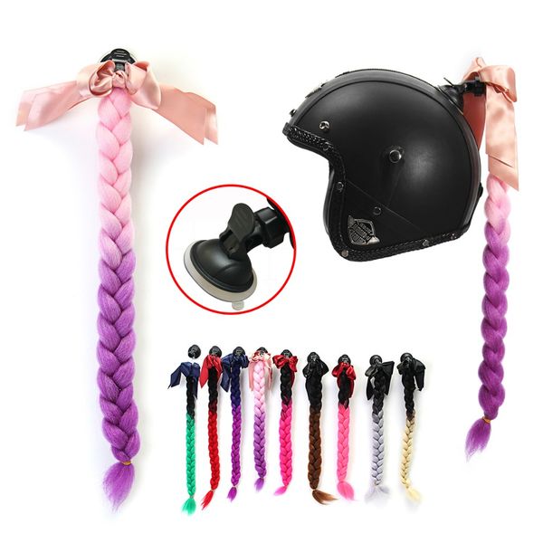 

punk style motorcycle gradient ramp helmet braids twist braid horn motocross motorbike full face off road moto decoration