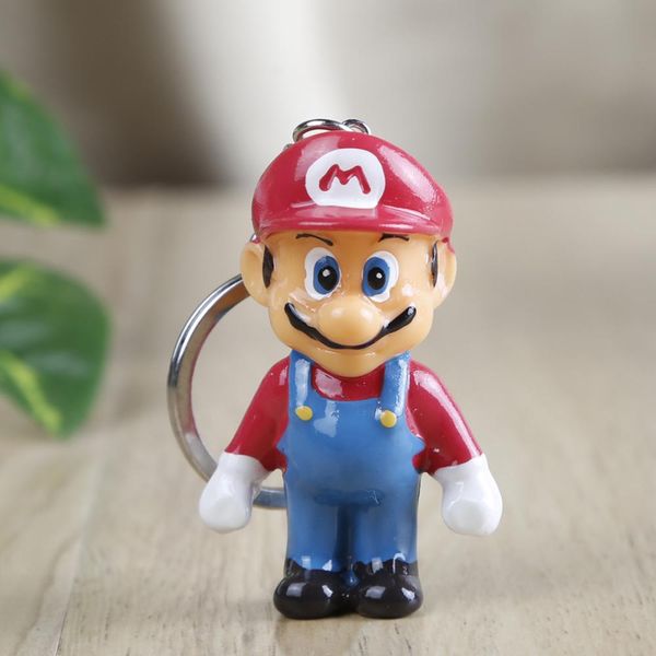 

game super mario bros keychain resin backpack car keychain holder decoration pendant memorial gift 3d super mario key chain, Silver