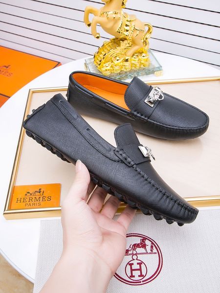 

men's leather low heel dress wedding shoes slippers office moccasin casual men's horse slippers formal suit oxford dress shoes, 38, Black