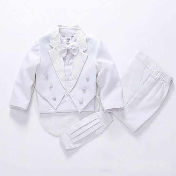 

2019 fashion white/black baby boys suit kids blazers boy suit for weddings prom formal spring autumn wedding dress boy 5pcs