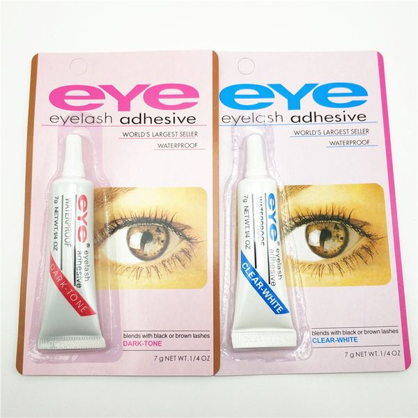 

Dark & White Eye Lash Glue Makeup Adhesive Waterproof False Eyelashes Adhesives with packing Practical Eyelash