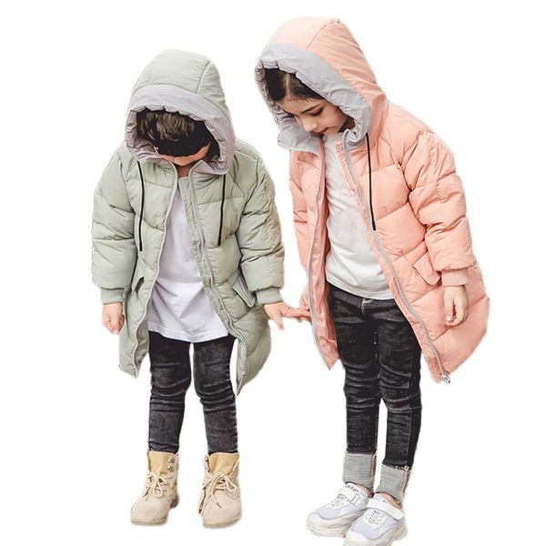 

arloneet coats autumn winter kids girls boys cotton coat jacket 2019 cute bow warm outwear clothes with hat in winter, Blue;gray