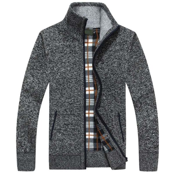 

2020 nieuwe herfst winter mannen trui warme kasjmier wol rits vest mannen jas jurk casual truien mannelijke kleren, White;black