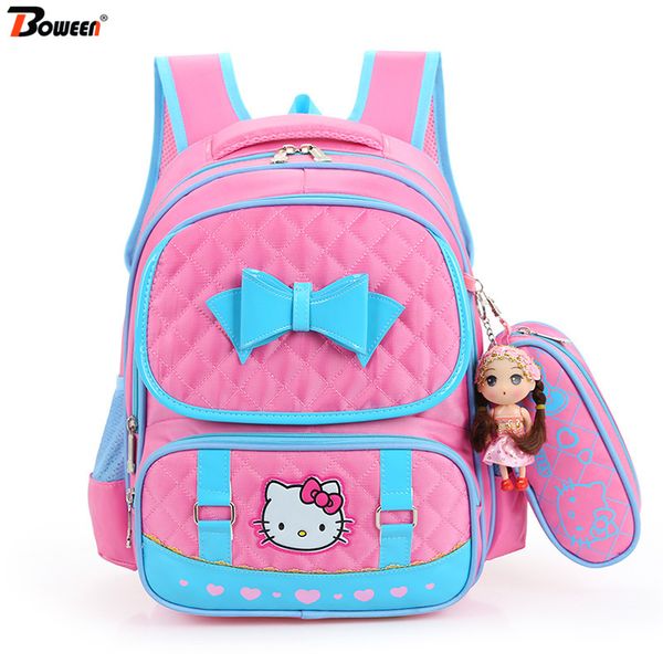 

pink kids school bags for girls primary school orthopedic backpack child schoolbag girls princess bookbag cute cartoon cat large