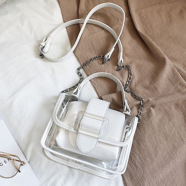 

cute clear jelly crossbody bags for women 2020 summer beach bag small pu leather shoulder messenger bag female travel handbags