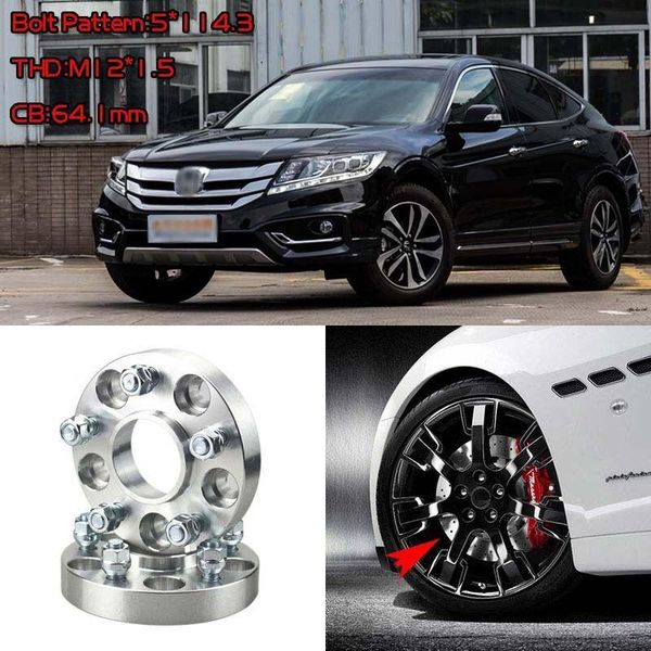 

4pcs 1" wheel spacers adapters 5 lug 5x4.5"/5x114.3-12x1.5 for honda crosstour
