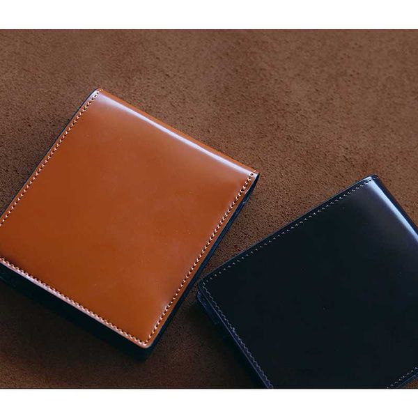 

lanspace men's crup leather wallet handmade short purse wallet, Red;black
