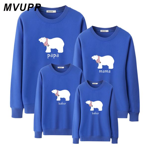 

papa print tshirt mother daughter father son sweatshirt clothes mommy and me matching outfits baby girl family look clothing mum, Blue