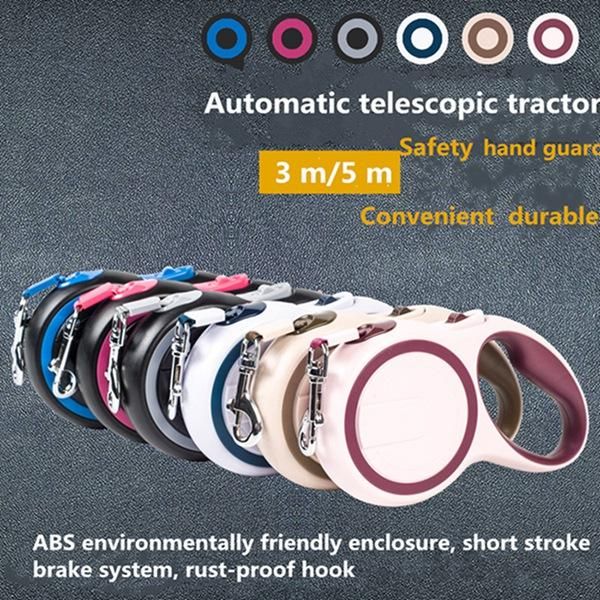 

two-color automatic dog leashes for automatic extending 3m/5m automatic retractable nylon pet dog cat leash traction rope lead chain rope