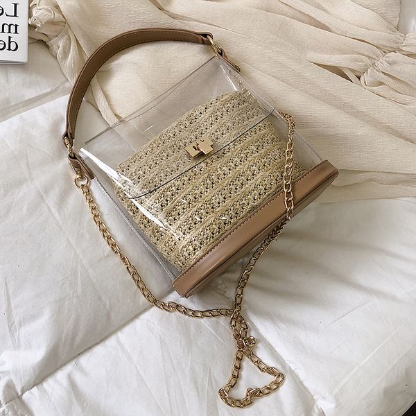 

солома сумка для женщин 2019 новый летний малый дамы путешествия crossbody сумки мода прозрачные пляжные сумки женские сумки и кошельки