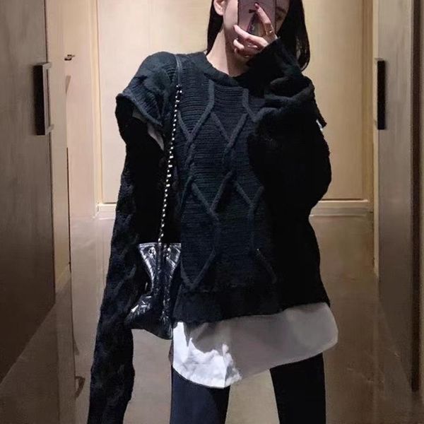 

женский свитер мода повседневная свитер размер s-l удобный теплый wsj000#111844 sun07, White;black