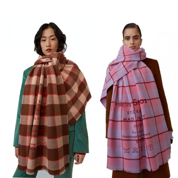 

200x70cm women scarfs spring fall winter colorful check faux cashmere knitting shawls scarf christmas gift brw, Blue;gray