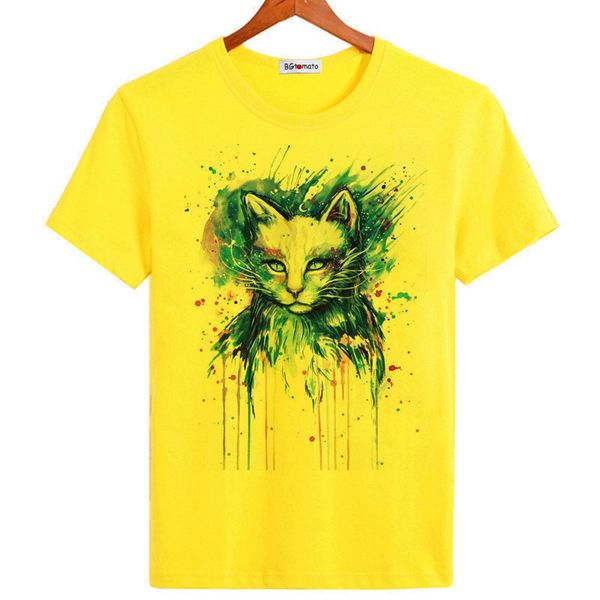 

bgtomato new arrival brand fashion cat t shirt hand print cat t-shirt super fashion 3d t shirt sale tee shirt homme, White;black
