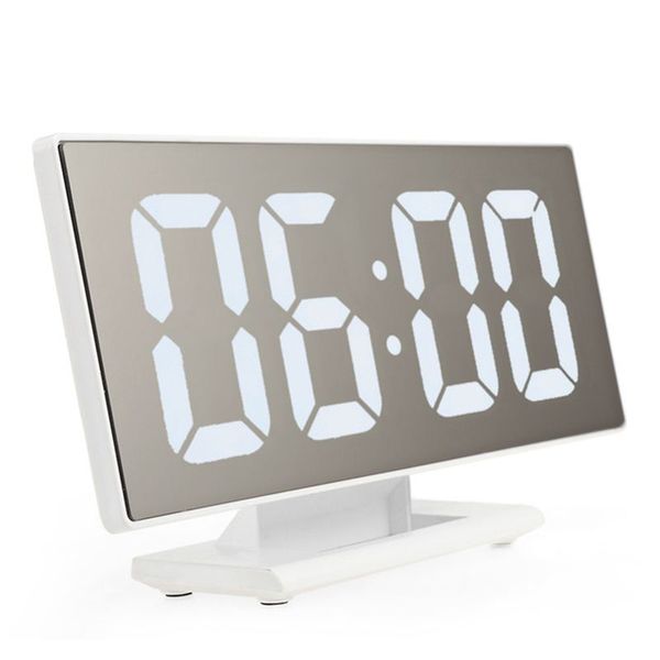 

new upgrate digital alarm clock led mirror clock multifunction snooze display time night led table desktop