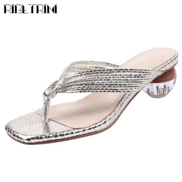 

ribetrini ladies fashion metallic dress shoes summer fashion slip-on heeled women mules 2020 med strange heels mules, Black