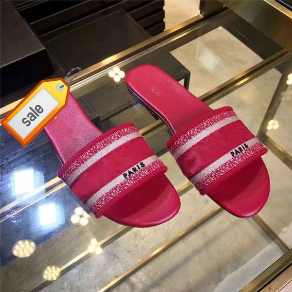

fashion women slippers brand sandals flat designer shoes slide dazzle flowers embroidery sandal floral striped beach slipper, Black