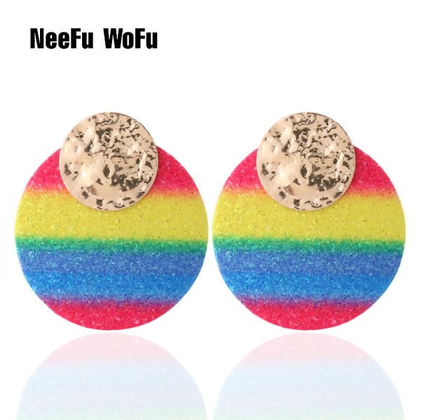 

neefu wofu rainbow leather earring tiger earrings snake copper large for woman brinco ear oorbellen fashion jewelry wholesale, Silver