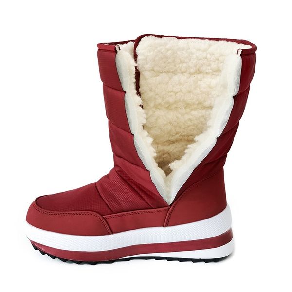 

cross-border plus size winter snow boots female waterproof winter plush warm down ankle boots ladies casual round mujer, Black