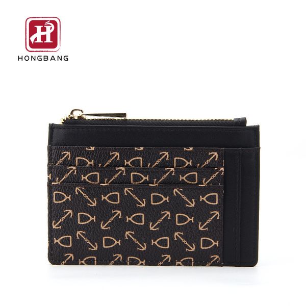 

женщин pu кошелек творческие корейской версии печатных портмоне молния монета карман, Black