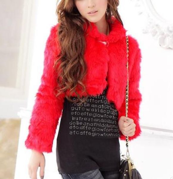 

vetement 2019 winter women's faux fur jacket artificial fur overcoat furry coat femme plus size furry fake outwear z99, Black