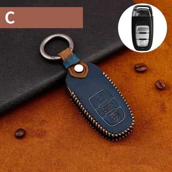 

genuine leather handmade car key cover key case for a6l q5l a3 q3 q5 s3 a4 a4l q7 a5 2018 bag cover