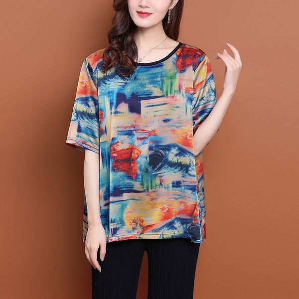 

t-shirt women's loose printing short shorts t-shirt shorts 2020 short sleeve ol commuting leisure, White