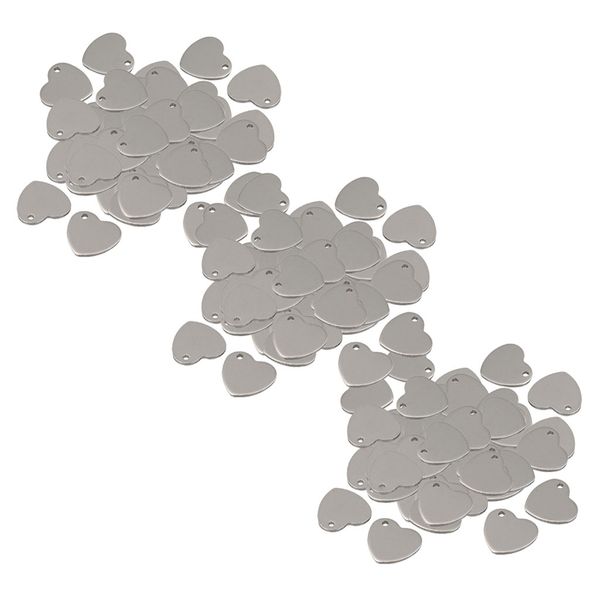 

150x 14mm metal flat heart blank stamping charms tag pendants jewelry making, Black