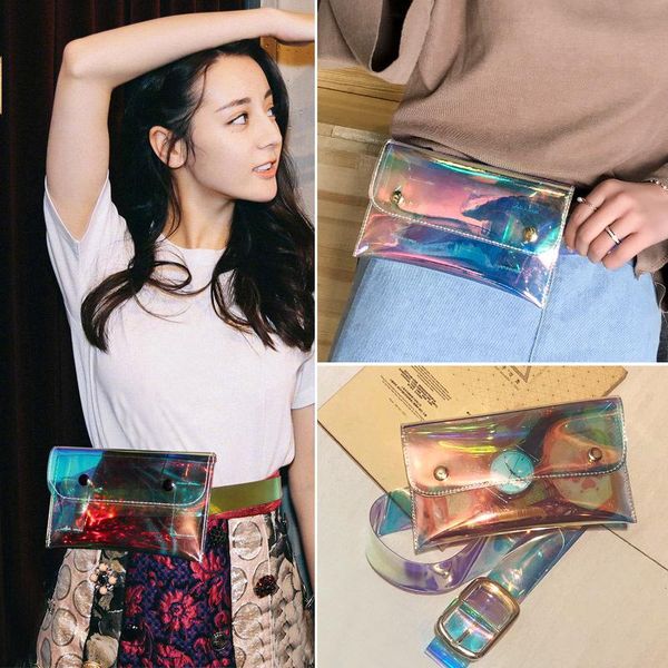 

rivet waist bag casual belts women pvc belt transparent bag cell phone bag wallet fashion accessories new arrival