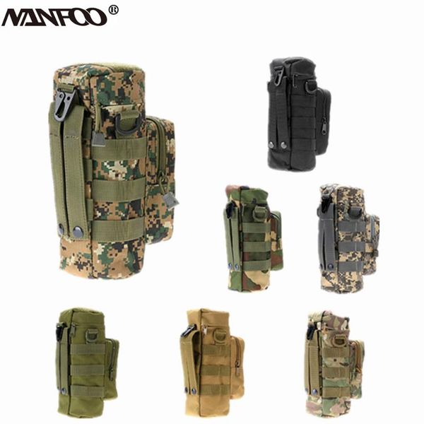 

new outdoor sports camouflage heat-resistant durable water bottle waist bag tactical hunting water kettle holder pouch