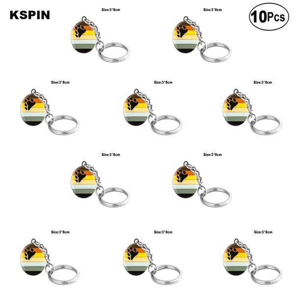 

bear pride key ring lapel pin flag badge brooch pins badges 10pcs a lot, Gray