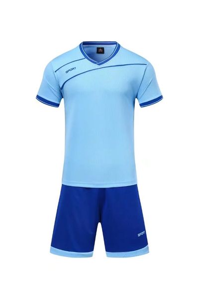 

wholesale customized men football uniforms,mens kits sports clothes tracksuits discount boy football sets with shorts c02-03, Blue;black