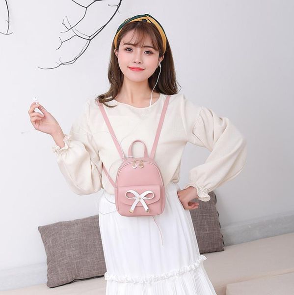 

2020 new korean version of the shoulder bag women's casual fashion bowknot ladies college style mini mobile phone bag