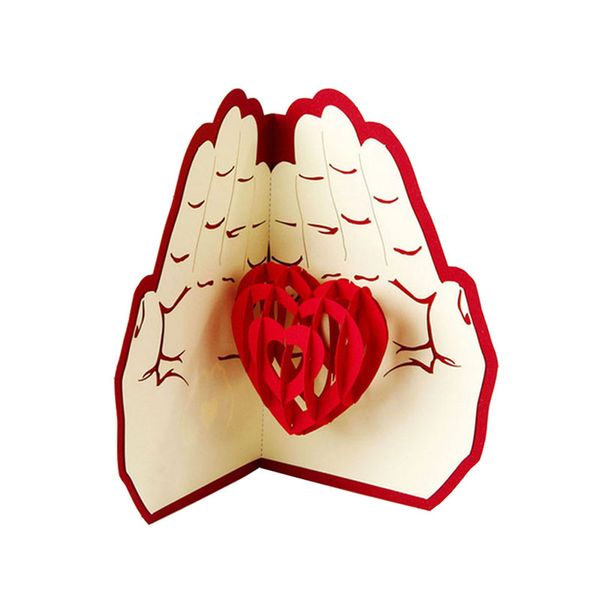 

carte de voeux 3d up love in hands anniversaire bonne chance valentine noÃ«l h55e