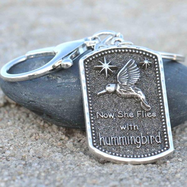 

infinity hummingbird keychain bird lover mom gift, Silver