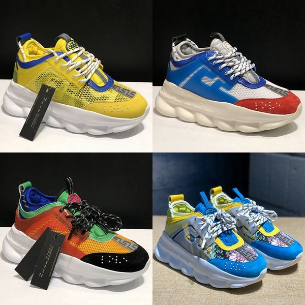 

chain reaction multi-color rubber suede casual shoes white mesh rubber platform designer mens womens shoes fashion trainers zapatos schuhe, Black