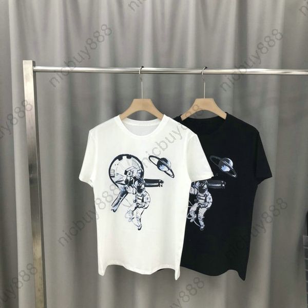 

дизайнер роскошь мужской одежда тенниски классического письмо простой астронавта печать короткий рукав футболки случайного хлопок тройник то, White;black