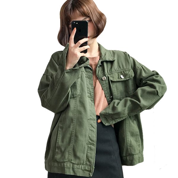 

2019 new spring autumn coat for women jackets short casual jacket female outwear washed denim lapel coats women jean coat lp399, Black;brown