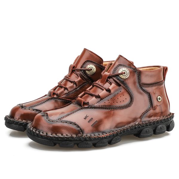 

men's tactical boots genuine leather men outdoor shoes breathable sneakers non-slip wear mountain hiking shoes men hunting boots