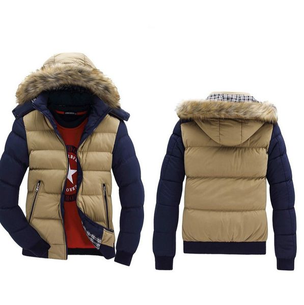 

мужчины зима дизайнер вниз пальто 2020 способа нового прибытия contrast цвет куртки мужчин роскошные silm с капюшоном пальто ветровки 3 марк, Black