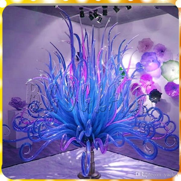 

customer made new cool design chihuly style 100% hand blown murano glass chandelier lamps in red and yellow color urban design for table