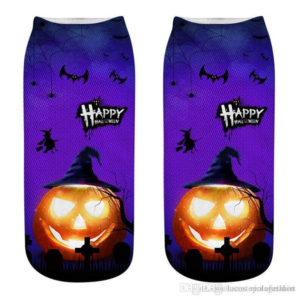 

halloween element 3d print womens socks designer bat pumpkin castle socks casual couple matching short hosiery, Black;white