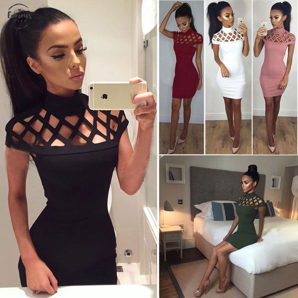 

party natural night turtle neck club dress hollow out mesh slim dresses skinny cut off black mini bodycon brand dresses new, Black;gray